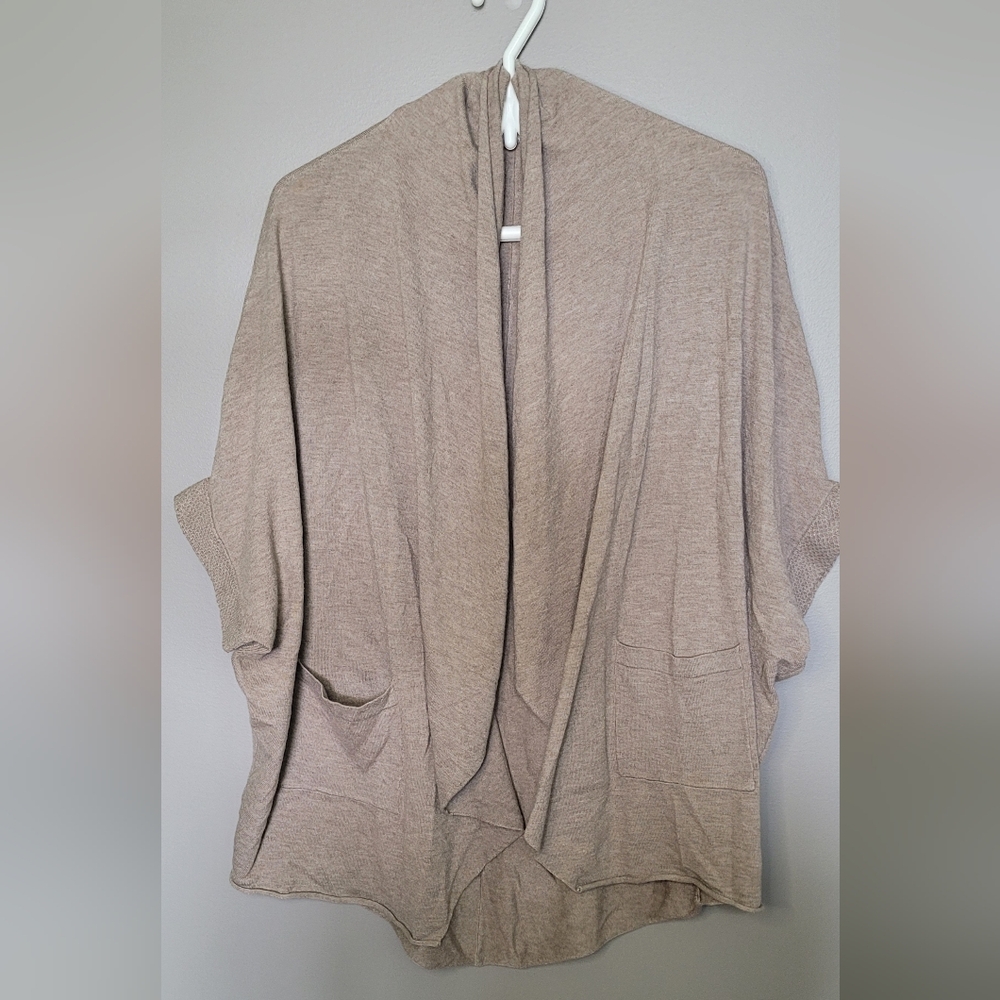 Women's Pistache Tan Knit Cardigan L/XL Elevated Basics Cozy